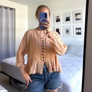 Free People Lightweight Textured Blouse